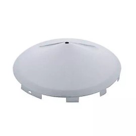 United Pacific Universal Chrome Notched Front Hub Cap w/ 3 Bar Left Swing Spinner - 7/16" Lip