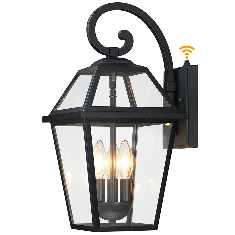 SNRU Large Dusk to Dawn Outdoor Wall Light 3-Light, 18"