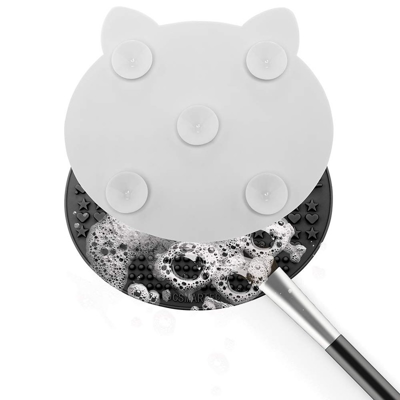 [2-Pack] Makeup Brush Cleaning Mat, Cute Cat Ear Design Silicone