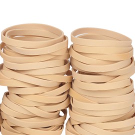 Foshine Rubber Bands Size #64, Elastic Band Beige 0.5bl about 110Pcs Wide Rubber Band For Office Home Supplies(3 1/2" x 1/16")