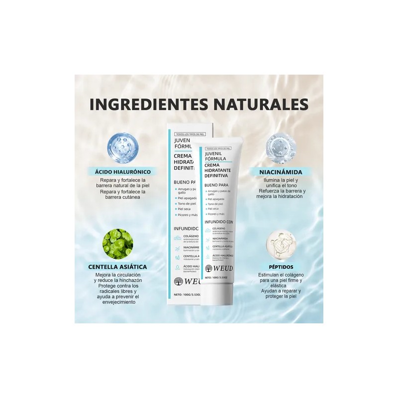 Crema Weud Hidratante Reparadora Colágeno Niacinamida 100g