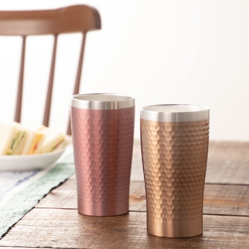 Maebata Luxe リュクス Pair Thermo Tumbler Gold & Pink 340ml