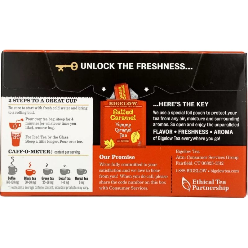 Bigelow Salted Caramel Tea 2 Packs 18 Teabags Each Total