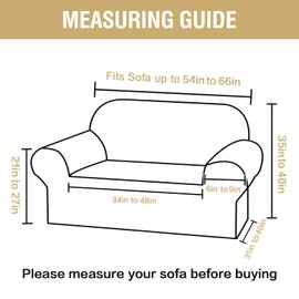 H.VERSAILTEX Jacquard Sofa Slipcover with Waterproof Seat Furniture Protector 1 Piece Stretch Sofa Covers with Elastic Bottom for Kids, Pets, Dog(Loveseat, Ivory)