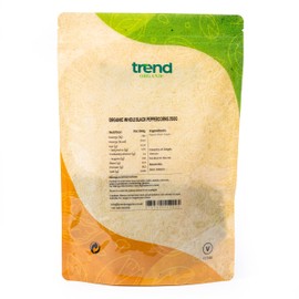 Trend Organic Whole Black Peppercorns: A Pure Spicy Bliss for Culinary Excellence - Certified Organic, Vegan, GMO-Free, Eco-Friendly Packaging, 250g…