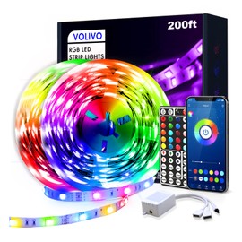 VOLIVO Led Strip Lights 200ft,App Controlled Bluetooth Led Light Strip Sync with Music, Color Changing Led Lights for Bedroom, Home Decoration