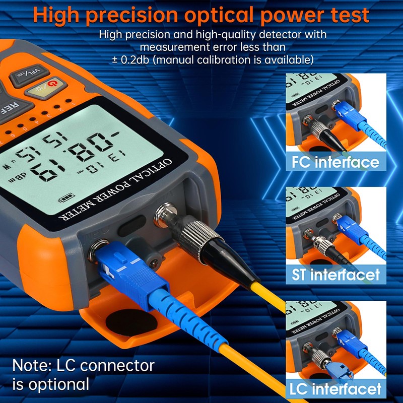 Duogalia 5-Pack Fiber Optic Tester Portable Fiber Light Power Meter