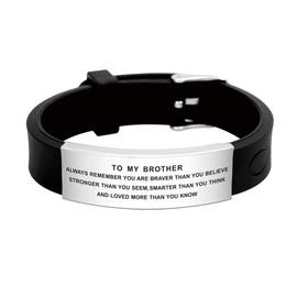 FALOGIJE Inspirational Wristband Bracelet Gift Idea to My Brother from Sister Brother