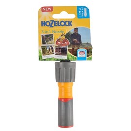 HOZELOCK - Watering Nozzle 3-in-1, Ergonomic Soft Grip Handle, Non-slip, 3 Jets, 1 New Shower Jet for Gentle Watering [100-100-224]