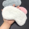 Soft sleeping eye mask, fur eye mask, pajama party pajamas gray 3ea