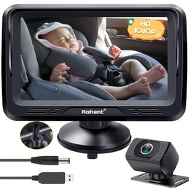Rohent Car Camera for Baby USB: Plug and Play Easy to Install Crystal Night Vision Wide View Angle for Newborn Infant Safety