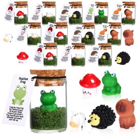 Fumete 35 Set Employee Appreciation Gifts Bulk Positive Mini Resin Animals with Inspirational Cards Teacher Appreciation Gifts for Coworker Staff Team Nurse Office Work Dietitian(Farm)