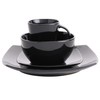 Soho Lounge Square 16-Piece Dinnerware Set - Black