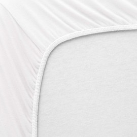 SheetWorld Baby Fitted Square Play Yard Sheet Fits Joovy 38 x 38 inches, 100% Cotton Jersey Hypoallergenic Sheet, Unisex Boy Girl, Solid White, Made in USA