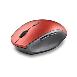 NGS BEE RED - Kabellose Maus, Ergonomische Maus mit leisen Tasten, mit 5 Tasten und Scrollrad, 2.4 GHz kabellose Verbindung, speziell für Rechtshänder, Einstellbare DPI, Rot