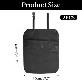 Godneei Pack of 2 Backrest Protectors, Car Seat Protector, Waterproof Anti-Fouling Car Seat Protector, with Mesh Pockets, Organiser, Car Back Seat Children, Black