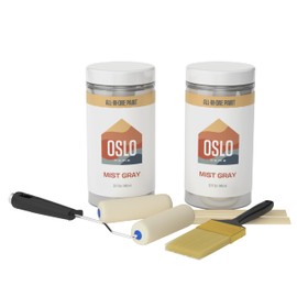Oslo Home All-In-One 7 Piece Paint Makeover Kit, (Light Grey) Mist Gray, 64oz, ‎Satin, for Cabinets and Furniture