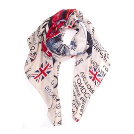 ScarvesMe Women England London Bridge British Flag Travel Theme Oversized Scarf