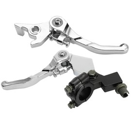 Yctze Brake Clutch Levers Motorcycle Accessories Brake Shoes Clutch Levers Silver Metal Rubber/Plastic 7/8"