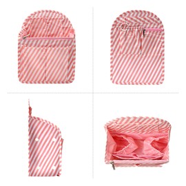 Surblue Backpack Organizer Insert Liner Hanging Travel Rucksack and Handbag Insert Pocket, High-capacity Divider Foldable Nylon Shoulder Bag Organizer for Men and Women,Pink-M
