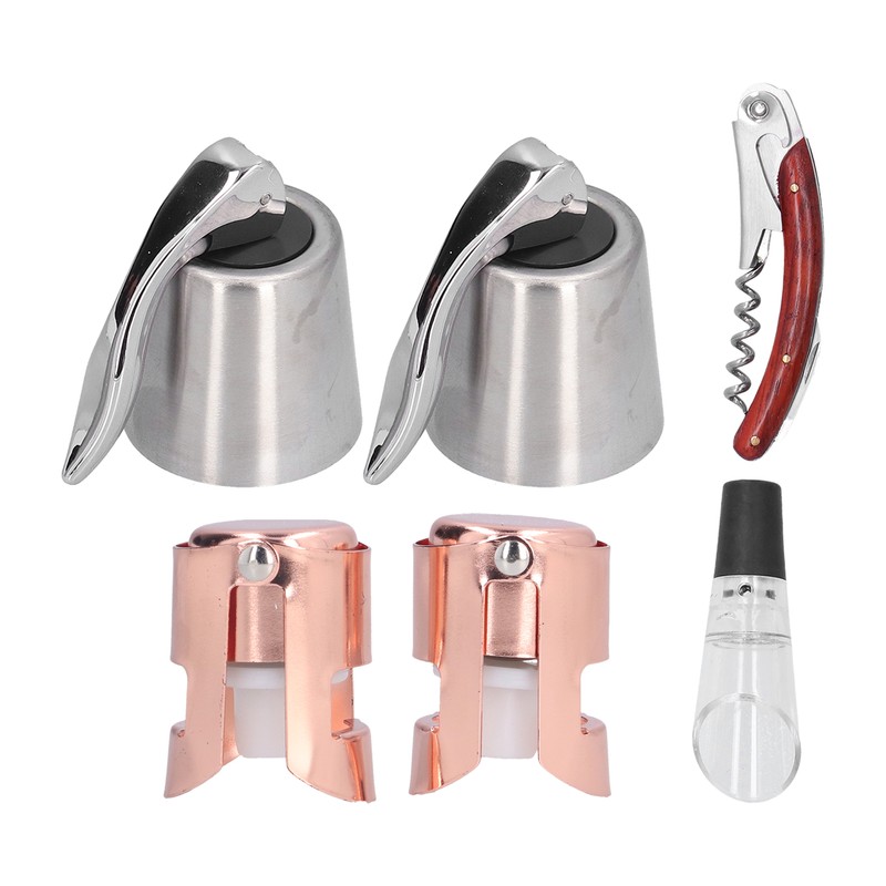 6pcs Wine Tool Kit Champagne Stopper Wine Preservation Cork Wine