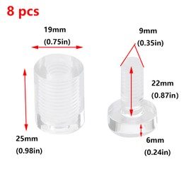 Antrader 8Pcs Clear Standoffs, 3/4" x 1" Acrylic Standoff Screws, Wall Sign Standoff Mounting Hardware,Advertising Glass Standoff Nail