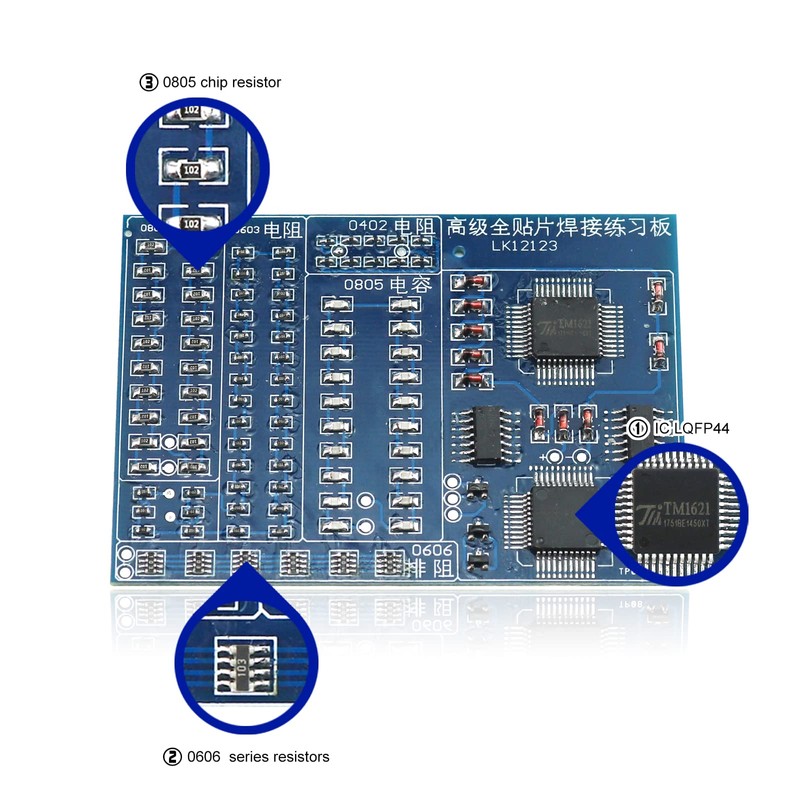 Yidab Soldering Practice Kit DIY Blue PCB 0606 Series Resistors