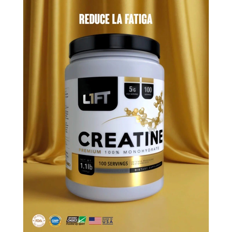 Lift Creatina Monohidratada L1ft 500 Gr 100 Servicios Sin Sabor