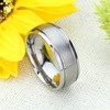 DoubleAccent 8MM Comfort Fit Titanium Wedding Band Beveled Edges Grooved