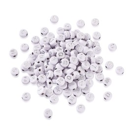 Cheriswelry 1000pcs Acrylic Beads Alphabet Beads 7mm Flat Round Disc Coin A-Z Letter Spacer Loose Beads for Jewelry Bracelet Making