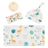Terriboo Newborn Baby Swaddle and Headband Beanie Set Animal Print