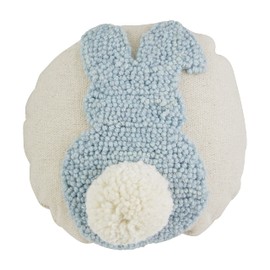 Mud Pie Easter Mini Hook Pillow, 8" x 8", Bunny Tail