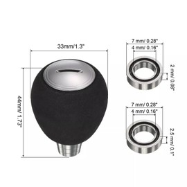 UCCKEYI Fishing Reel Handle EVA Knob Fishing Reel Power Handle Grip Knob (2 Set,Silver)