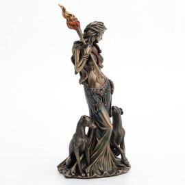 Veronese Design 9 1/4 Inch Tall Hecate Greek Goddess of Magic with Her Hounds Cold Cast Bronzed Resin Sculpture Fantasy Figurine Home Decor Collectible