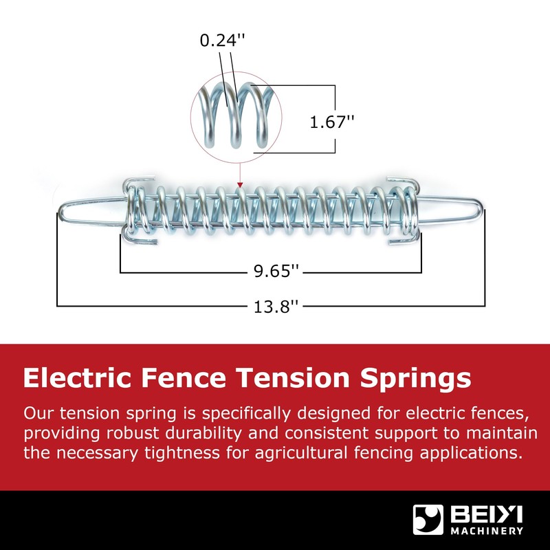 BEIYI 6 Pcs Tension Spring, High Tensile Electric Fence Spring