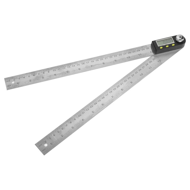 0-300mm Stainless Steel Electronic Protractor Digital Goniometer Angle Finder Miter