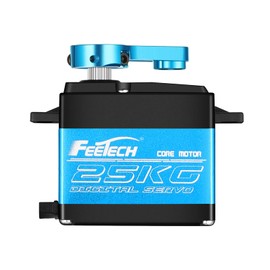 FEETECH RC Servo 25KG Servo Motor 7.4V High Voltage High Torque Waterproof Full Metal Gear Digital Servo, Aluminium Case, Control Angle 180° for 1/8 1/10 RC Cars, TRAXXS x4, Baja, RC4WD, GTR and More