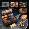 Portable Travel Cigar Humidor Set, Insides Magnetic Hygrometer & Cedar
