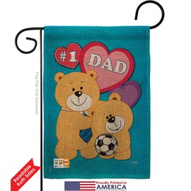 Love Dad Burlap Garden Flag Family Father Day Daddy Papa Grandpa Best Parent Sibling Relatives Grandparent Small Decorative Gift Yard House Banner Double-Sided Made In USA 13 X 18.5