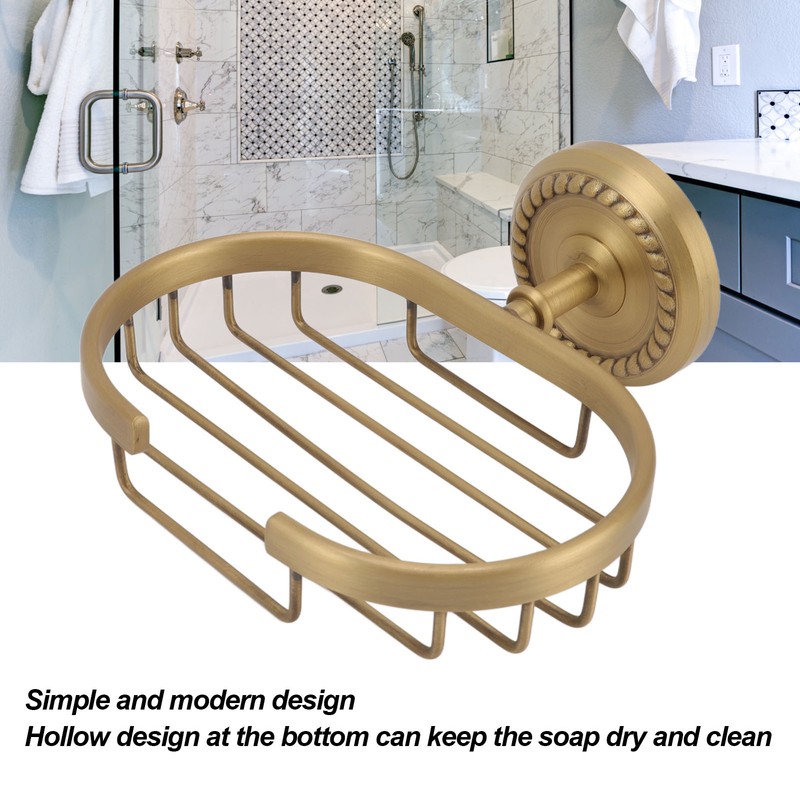 Soap Dish Wall Mounted Twisted Pattern Soap Holder Copper Stainless