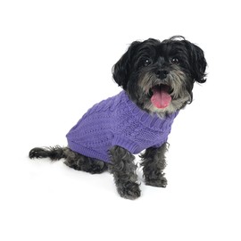 Huskimo French Knit Dog Jumper, Lavender, 40cm