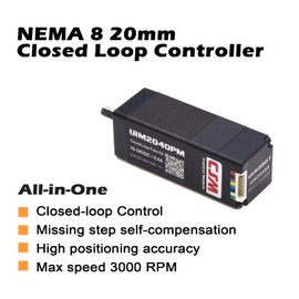 UIROBOT Closed Loop Stepper Motor with Pulse-Direction, Nema 8 Closed-Loop with Encoder, Driver and Controller for CNC Router, 3D Printer, Engraving Machine. 0.2-1A, 16-24VDC, 0.038N.m (UIM2040PM)