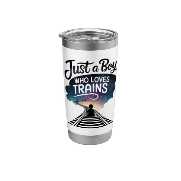 Just a Boy Who Loves Trains Funny Retro Steam Engine