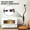 Dreyoo 2 Prong to 3 Prong Adapter with Extension Cord,