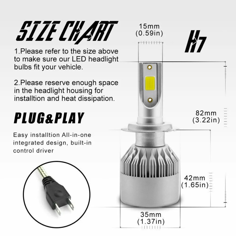 Unbranded For Jaguar XJR 1998-2008 Combo 4X H7 Front LED