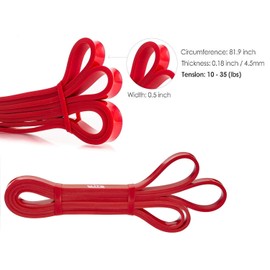 Elite Athletics Pull Up Resistance Bands Set - Pull-Up Assist Exercise Bands, Long Workout Bands for Exercise, Stretching, Mobility, Resistance Training (Red, Red)