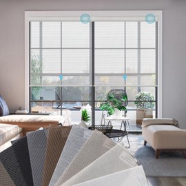 SmartWings Motorized Smart Blinds for Windows in Light Filtering, Electric Remote Roller Shades Compatible with Alexa/Google Home/Homekit, Custom Up to 110”W x 148”H, Multi-Color Fabric Samples