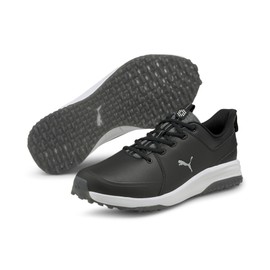 Puma Golf Spikeless Shoes, Grip Fusion Pro 3.0, Men's, Puma Black/Puma Silver/Quiet Shade, 25.5 cm