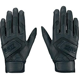 ZETT Batting Gloves, Ambidextrous, High School Rules, White (1100), M Size (9.4 - 9.8 inches (24 - 25 cm), BG579HS (1900), Black, Ambidextrous, M (24 - 25 cm)