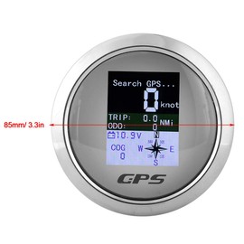 Speedometer, 85 mm Digital GPS Speedometer, Odometer, Rustproof IP67 Waterproof Digital Speedometer for Car Boat Engineer (Cadran Blanc) (White Front Panel)